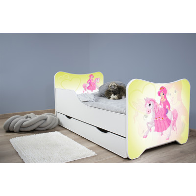 Detská posteľ Top Beds Happy Kitty 140x70 Princezná na koni so zásuvkou